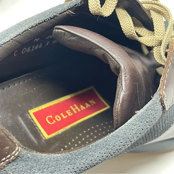 Cole Haan Shoes Mens 10 Gray Brown Leather Bicycle Toe Air Soles Oxford Sneaker - Picture 13 of 16